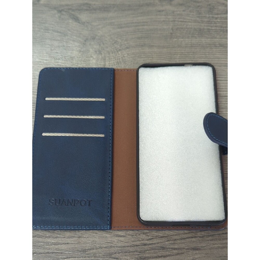 Samsung S25 Wallet Case Navy PU Leather - Picture 4 of 4